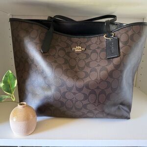 Coach Dark Brown Signature Tote